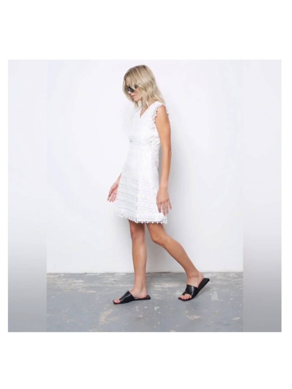 NEW with tags Amylynn White Diamond Lace Mini Dress Size S
